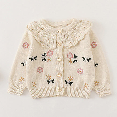 Floral Embroidered Knitted Sweater