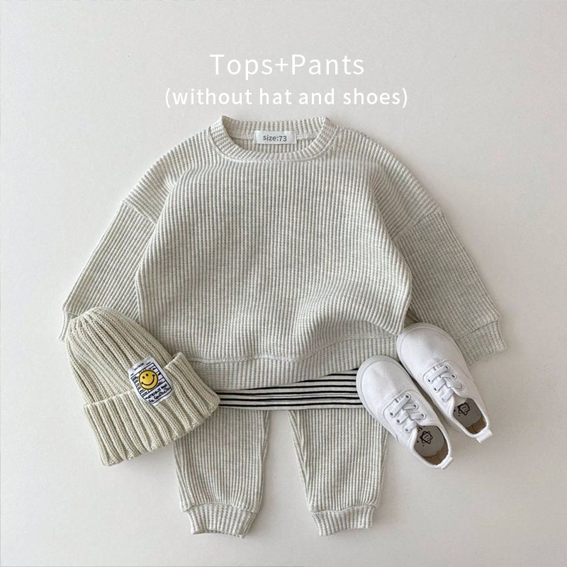 Korean Cotton Knitted Kids Co-ord Set