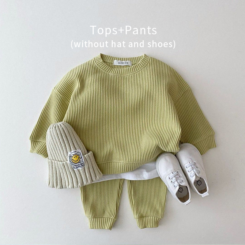 Korean Cotton Knitted Kids Co-ord Set