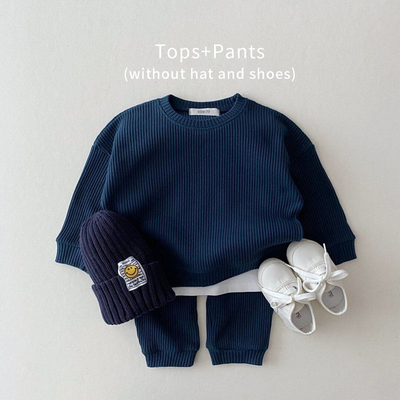 Korean Cotton Knitted Kids Co-ord Set