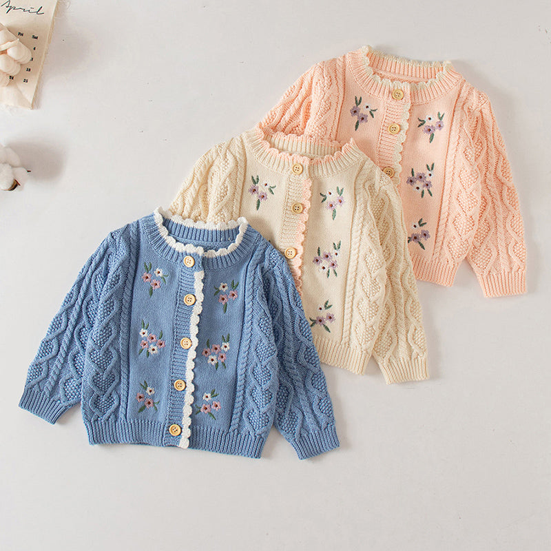 Floral Embroidered Knitted Sweater