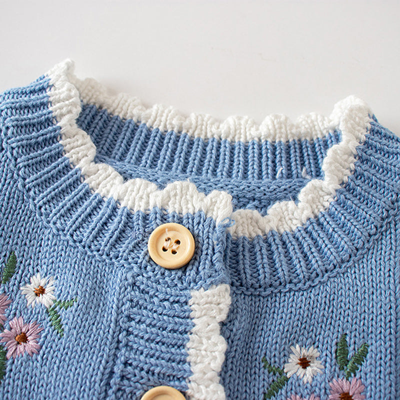 Floral Embroidered Knitted Sweater