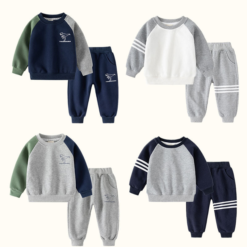 Boys' Contrast Patchwork Two-Piece Co-ord Set