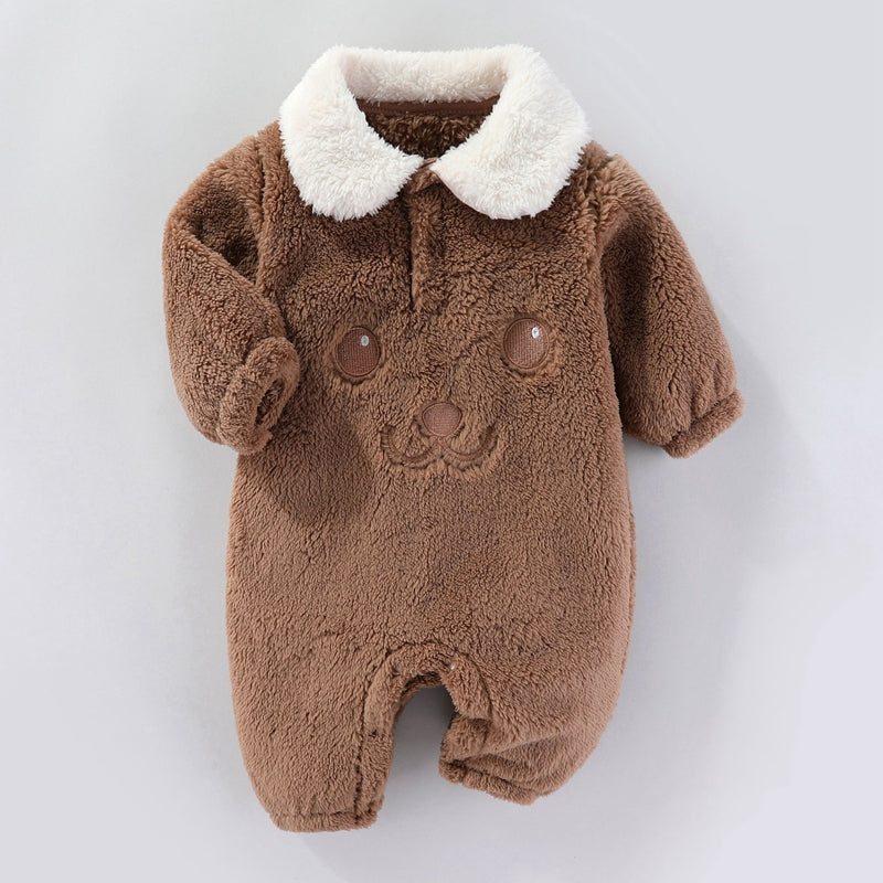 Cute Newborn Baby Bear Face Romper