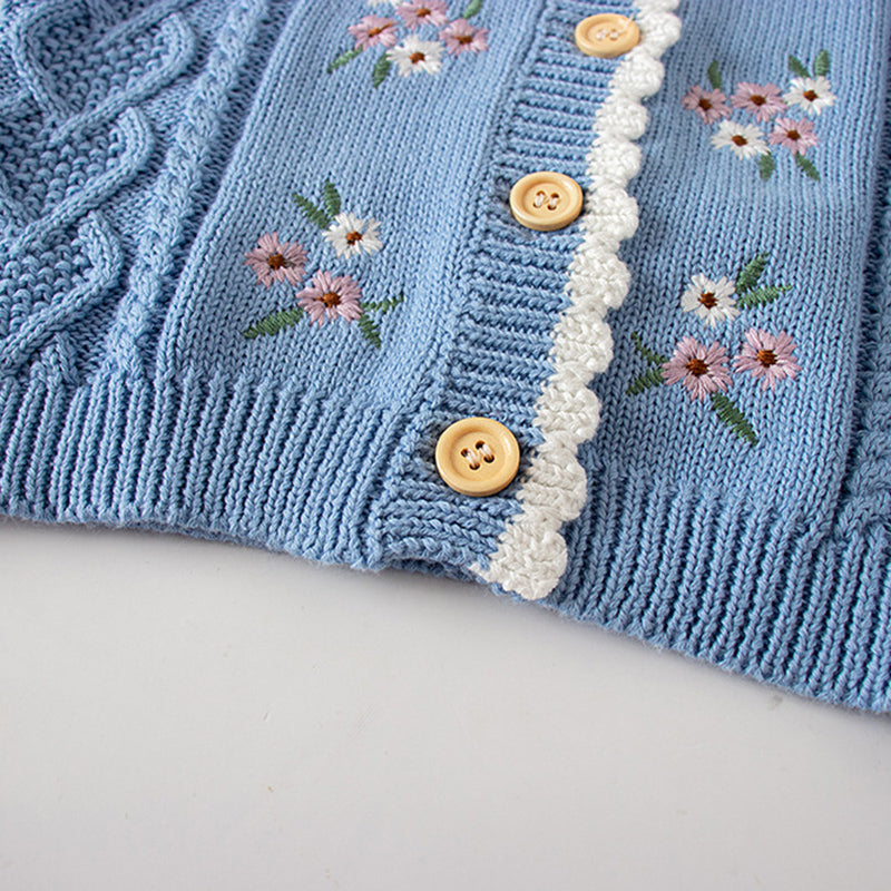 Floral Embroidered Knitted Sweater